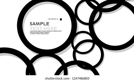 Simple Circles Background , with color black and shadow . vector graphic design on eps 10