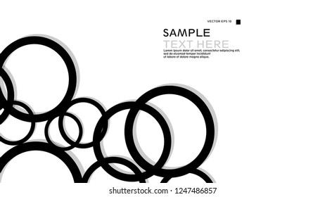 Simple Circles Background , with color black and shadow . vector graphic design on eps 10