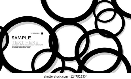 Simple Circles Background , with color black and shadow . vector graphic design on eps 10