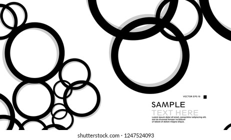 Simple Circles Background , with color black and shadow . vector graphic design on eps 10