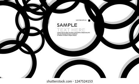 Simple Circles Background , with color black and shadow . vector graphic design on eps 10