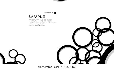 Simple Circles Background , with color black and shadow . vector graphic design on eps 10