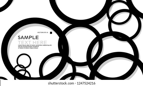 Simple Circles Background , with color black and shadow . vector graphic design on eps 10