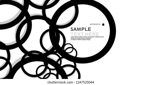 Simple Circles Background , with color black and shadow . vector graphic design on eps 10