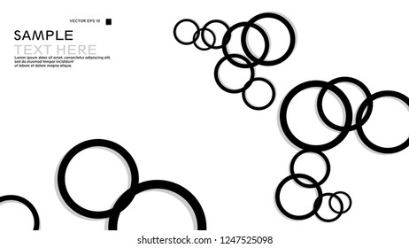 Simple Circles Background , with color black and shadow . vector graphic design on eps 10