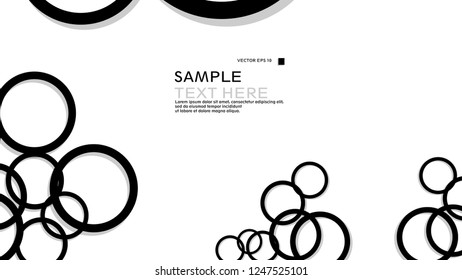 Simple Circles Background , with color black and shadow . vector graphic design on eps 10