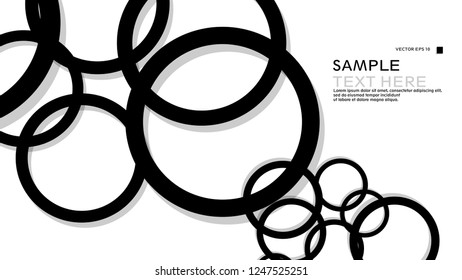 Simple Circles Background , with color black and shadow . vector graphic design on eps 10