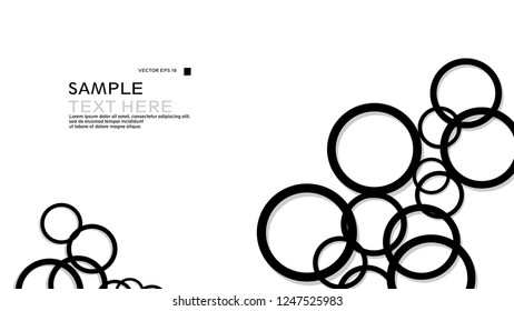 Simple Circles Background , with color black and shadow . vector graphic design on eps 10