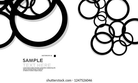 Simple Circles Background , with color black and shadow . vector graphic design on eps 10