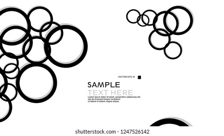 Simple Circles Background , with color black and shadow . vector graphic design on eps 10
