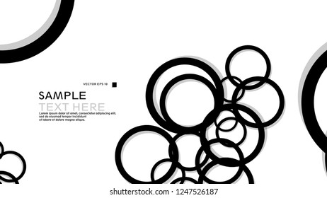 Simple Circles Background , with color black and shadow . vector graphic design on eps 10
