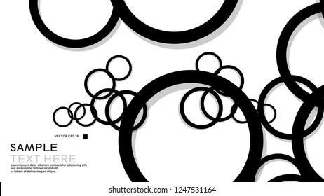 Simple Circles Background , with color black and shadow . vector graphic design on eps 10