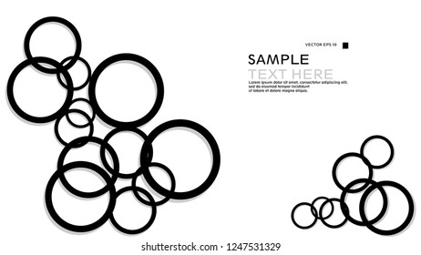 Simple Circles Background , with color black and shadow . vector graphic design on eps 10