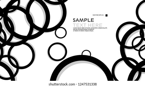 Simple Circles Background , with color black and shadow . vector graphic design on eps 10