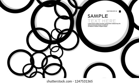 Simple Circles Background , with color black and shadow . vector graphic design on eps 10