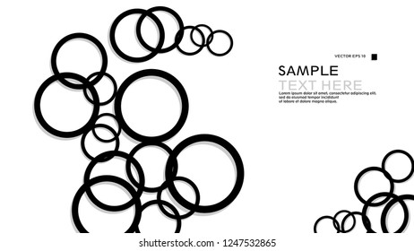 Simple Circles Background , with color black and shadow . vector graphic design on eps 10