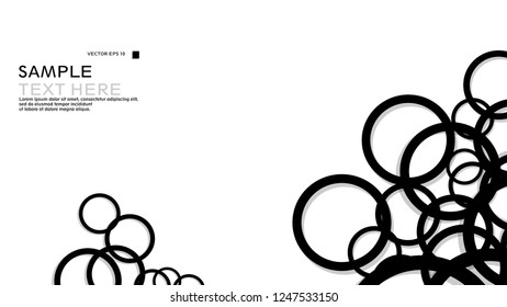 Simple Circles Background , with color black and shadow . vector graphic design on eps 10