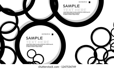 Simple Circles Background , with color black and shadow . vector graphic design on eps 10