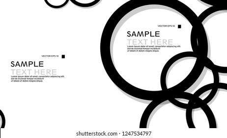 Simple Circles Background , with color black and shadow . vector graphic design on eps 10