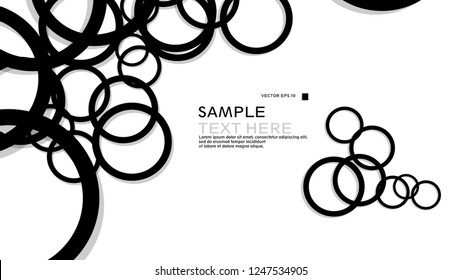 Simple Circles Background , with color black and shadow . vector graphic design on eps 10