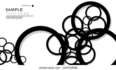 Simple Circles Background , with color black and shadow . vector graphic design on eps 10