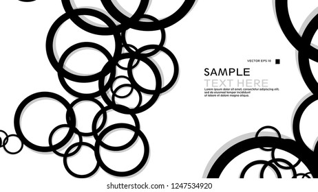 Simple Circles Background , with color black and shadow . vector graphic design on eps 10