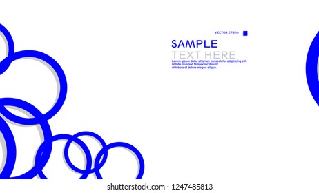 Simple Circles Background , with color blue and shadow . vector graphic design on eps 10