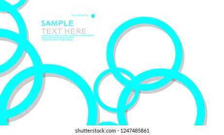 Simple Circles Background , with color blue light and shadow . vector graphic design on eps 10