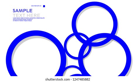 Simple Circles Background , with color blue and shadow . vector graphic design on eps 10