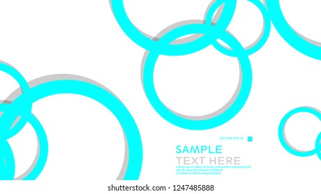 Simple Circles Background , with color blue light and shadow . vector graphic design on eps 10