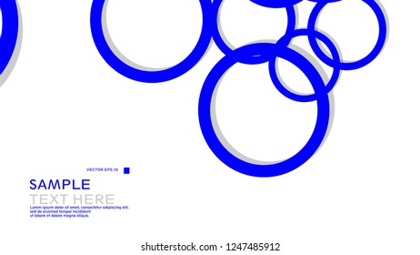 Simple Circles Background , with color blue and shadow . vector graphic design on eps 10