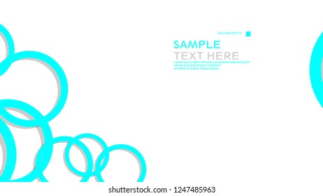 Simple Circles Background , with color blue light and shadow . vector graphic design on eps 10