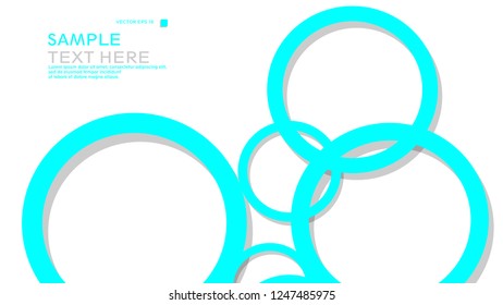 Simple Circles Background , with color blue light and shadow . vector graphic design on eps 10