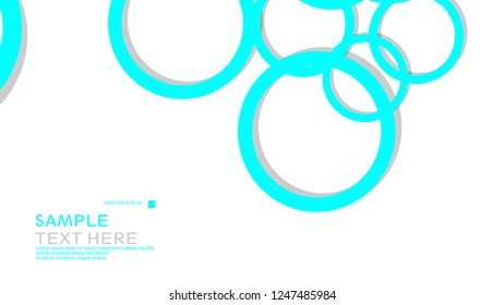 Simple Circles Background , with color blue light and shadow . vector graphic design on eps 10