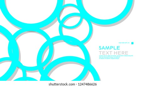 Simple Circles Background , with color blue light and shadow . vector graphic design on eps 10