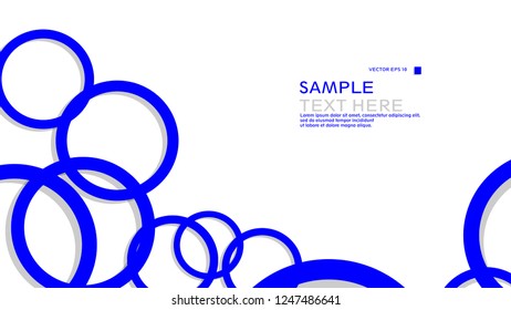 Simple Circles Background , with color blue and shadow . vector graphic design on eps 10