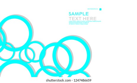 Simple Circles Background , with color blue light and shadow . vector graphic design on eps 10