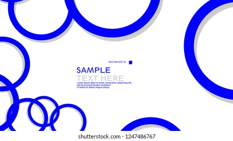 Simple Circles Background , with color blue and shadow . vector graphic design on eps 10