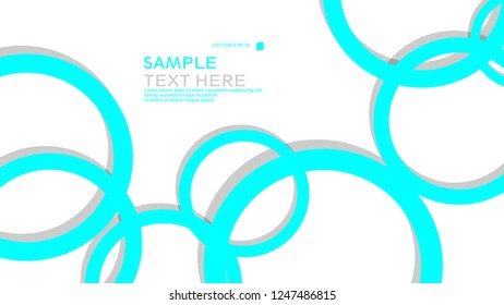 Simple Circles Background , with color blue light and shadow . vector graphic design on eps 10