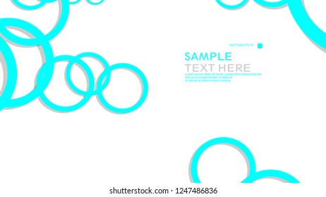 Simple Circles Background , with color blue light and shadow . vector graphic design on eps 10
