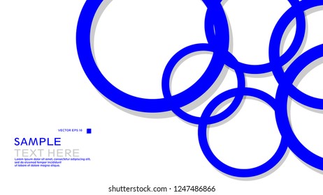 Simple Circles Background , with color blue and shadow . vector graphic design on eps 10