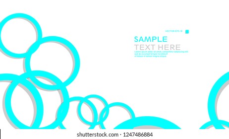 Simple Circles Background , with color blue light and shadow . vector graphic design on eps 10