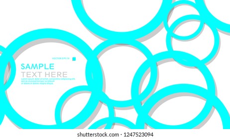 Simple Circles Background , with color blue light and shadow . vector graphic design on eps 10