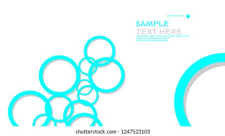 Simple Circles Background , with color blue light and shadow . vector graphic design on eps 10