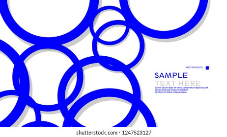 Simple Circles Background , with color blue and shadow . vector graphic design on eps 10