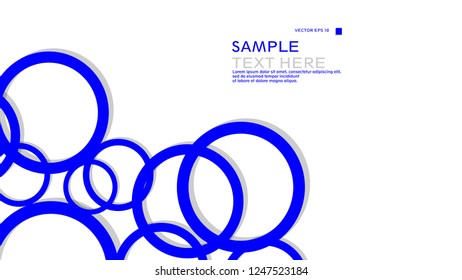 Simple Circles Background , with color blue and shadow . vector graphic design on eps 10