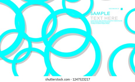 Simple Circles Background , with color blue light and shadow . vector graphic design on eps 10