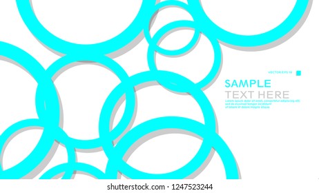 Simple Circles Background , with color blue light and shadow . vector graphic design on eps 10