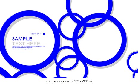 Simple Circles Background , with color blue and shadow . vector graphic design on eps 10