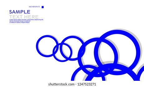 Simple Circles Background , with color blue and shadow . vector graphic design on eps 10